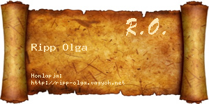 Ripp Olga névjegykártya